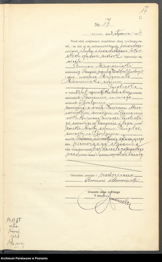 Obraz 19 z jednostki "Księga miejscowa zgonów tom I [Rejestr główny zgonów]"