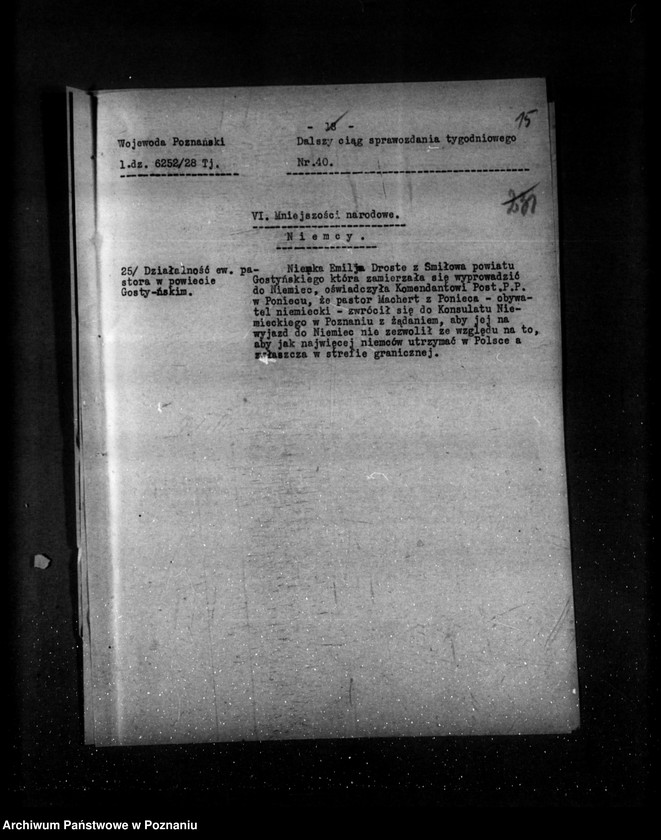 Obraz 19 z jednostki "Sprawozdania sytuacyjne tygodniowe za czas od 28 września do dnia 1 listopada 1928 r."