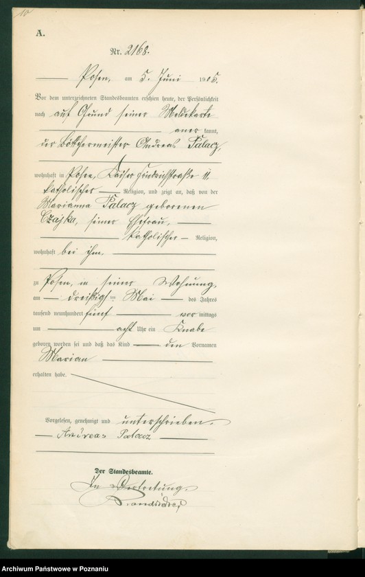 Obraz 12 z jednostki "Księga miejscowa urodzeń tom V"