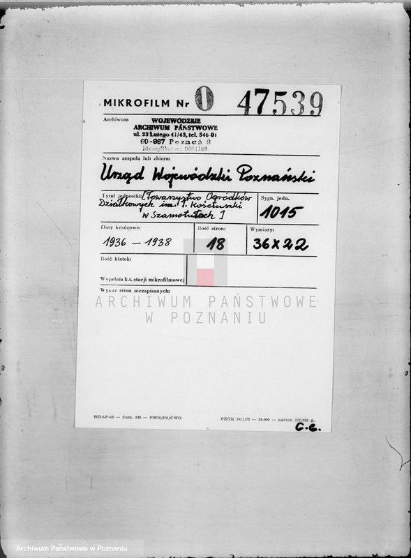 Obraz 2 z jednostki "/Towarzystwo Ogródków Działkowych im. T. Kościuszki w Szamotułach/"