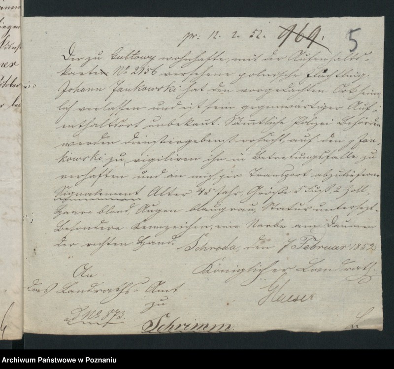 Obraz 8 z jednostki "A. betr. Franz Cramer, stud. theol. et phil. aus Posen zeitweilig beim Gutsbesitzer Xaver von Zakrzewski in Ciechowo"