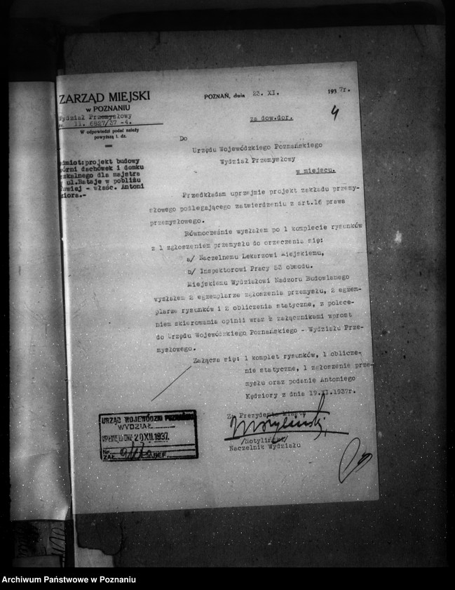 image.from.unit.number "Zatwierdzenie zakładu przemysłowego /wytwórni dachówek/ Firmy Kędziora na Ratajach"