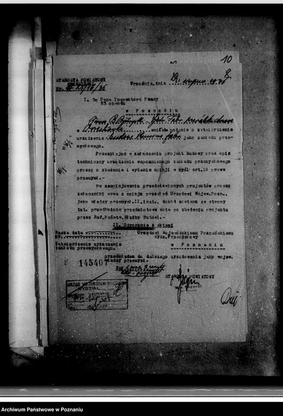 Obraz 12 z jednostki "Zatwierdzenie zakładu przemysłowego /Budowa magazynu/ fabryki drzewa/ / Bystrzyckiego w Orzechowie Zjednoczone Fabryki Przeróbki Drzewa"