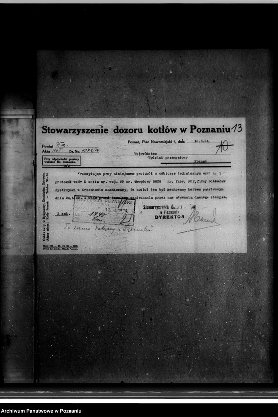 Obraz 18 z jednostki "Eksploatacja lasów i fabryka przeróbki drzewa w Orzechowie powiat wrzesiński B. Bystrzycki nr woj. 99"