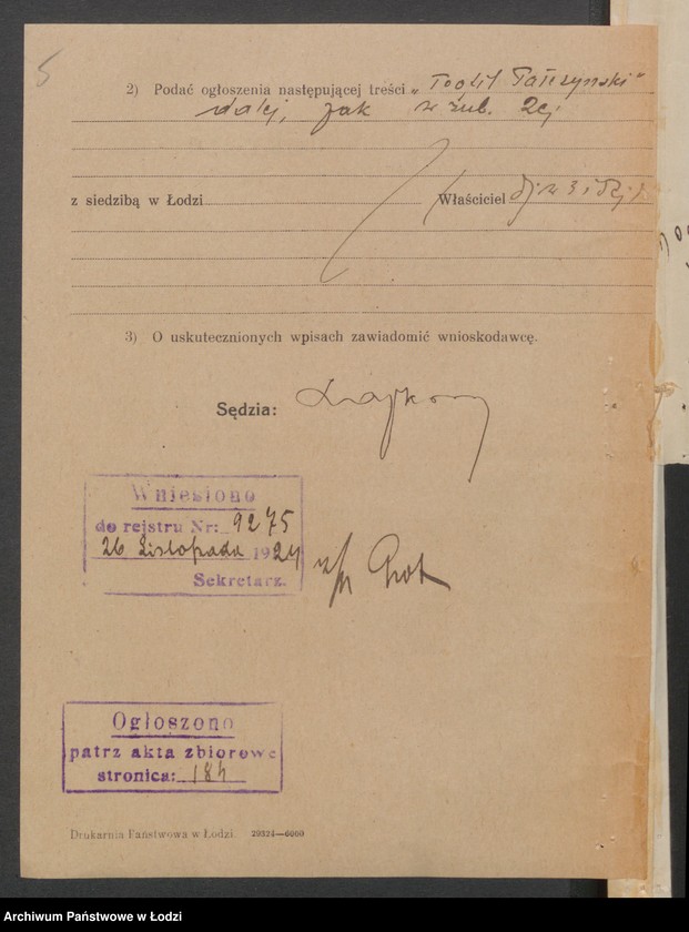 Obraz 7 z jednostki "Dabralin – właściciel Teofil Pałczyński – wyrób i sprzedaż pasty do obuwia"