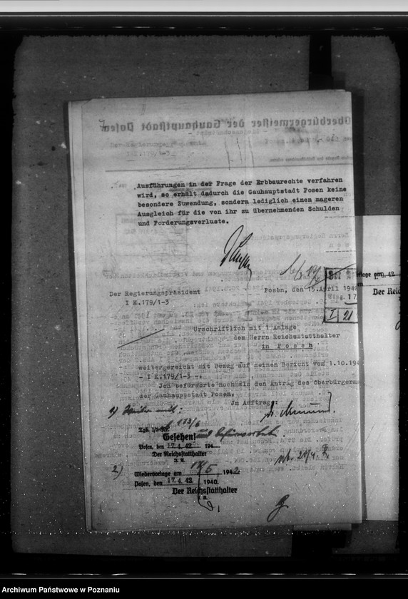 Obraz 11 z jednostki "Zuweisungen beschlagnahmter Grundstücke an Gemeinde-, Kreis- und Reichsverwaltungen"