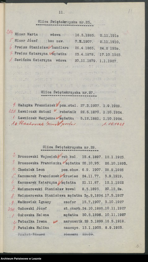 Obraz 14 z jednostki "[Obwód VII - głosuje w Katolickiej Powszechnej Szkole Żeńskiej /listy wyborców/]"