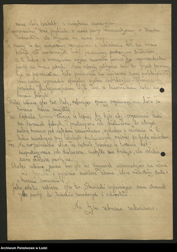 Obraz 3 z jednostki "Protokół z posiedzenia Oddziału"