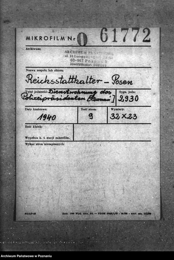 Obraz 2 z jednostki "Dienstwohnung des Polizeipräsidenten (Poznań)"