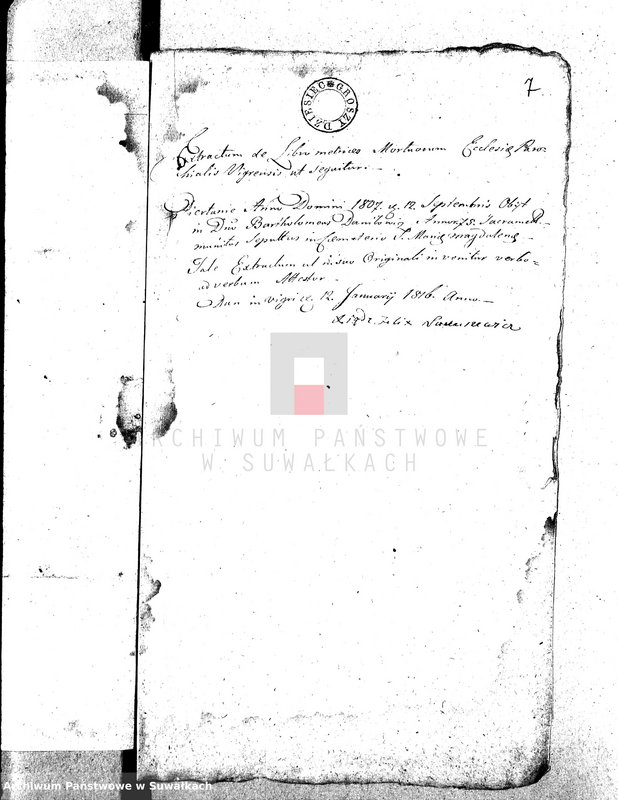 image.from.unit.number "Dowody do Akt Małżeństwa Gminy Wigierskiey od dnia 1 Stycznia 1816 Roku do dnia ostatniego Grudnia tegoż Roku 1816."