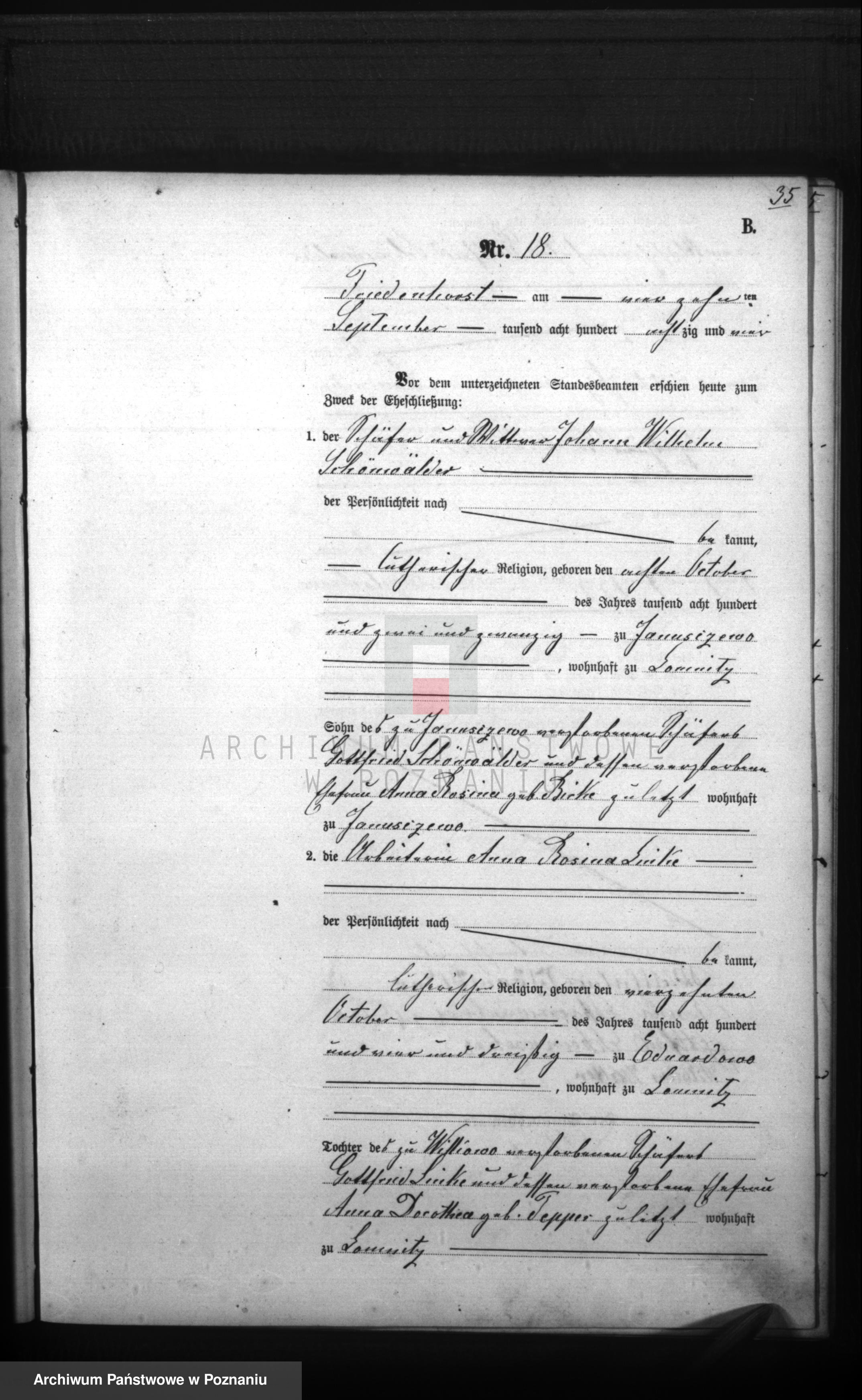 Skan z jednostki: Księga małżeństw