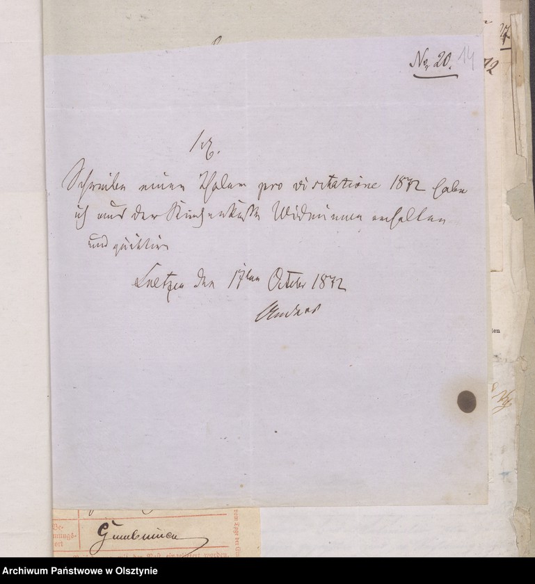 image.from.unit.number "Beläge zur Widminnenschen Kirchen Kassen Rechnung pro 1870"