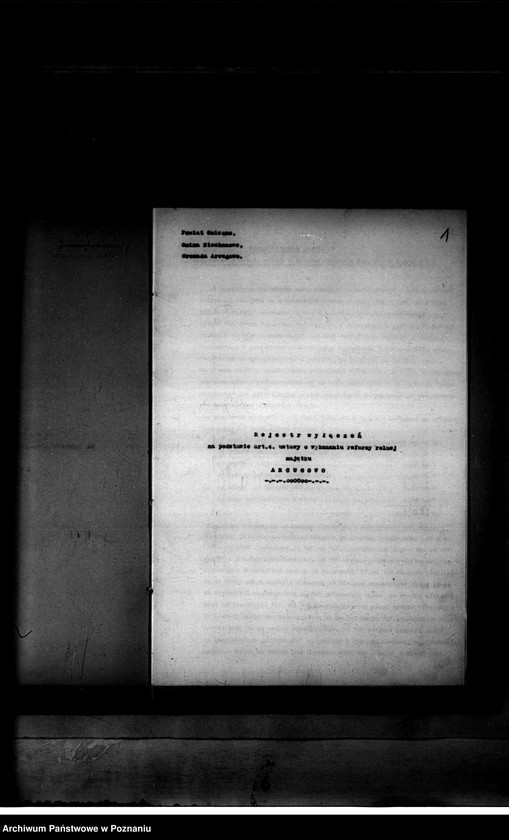 Obraz 5 z jednostki "Rejestr pomiarowy wyłączeń z art. 4 ustawy o wykonaniu reformy rolnej majątku Arongowo"
