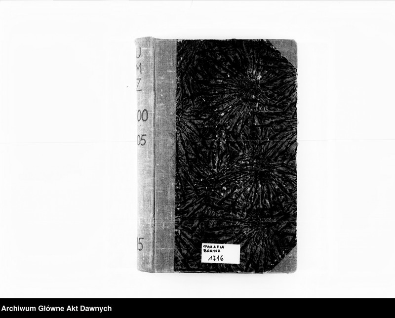 image.from.unit.number "Parafia: Barysz. Dekanat: Buczacz. Księga metrykalna urodzeń, ślubów i zgonów dla miasta Barysz i wsi: Jezierzany, Porchowa, Puźniki*, Weleśniów, Wierzbiatyn, Zalesie, Zręby (Zrębówka), Zubrzec."