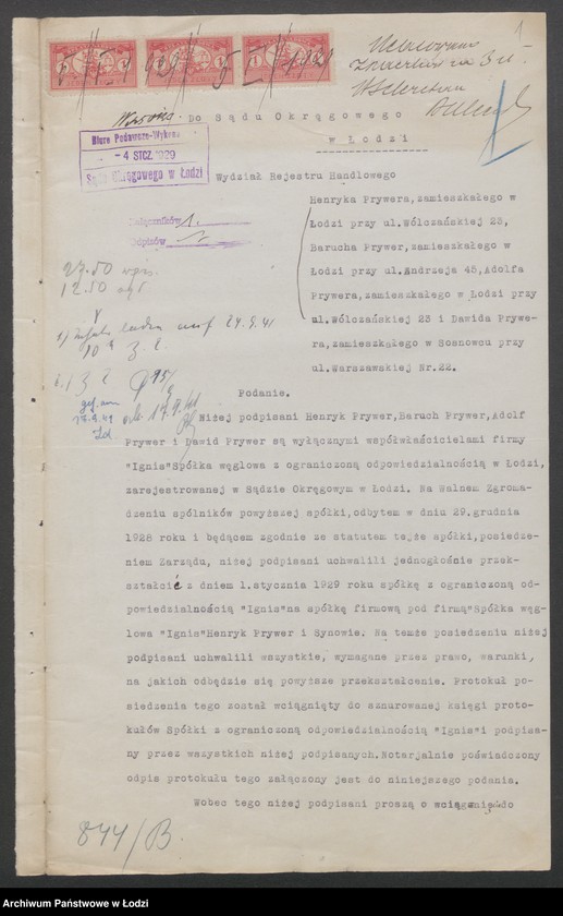 Obraz 3 z jednostki "Spółka Węglowa „Ignis” Henryk Prywer i synowie"