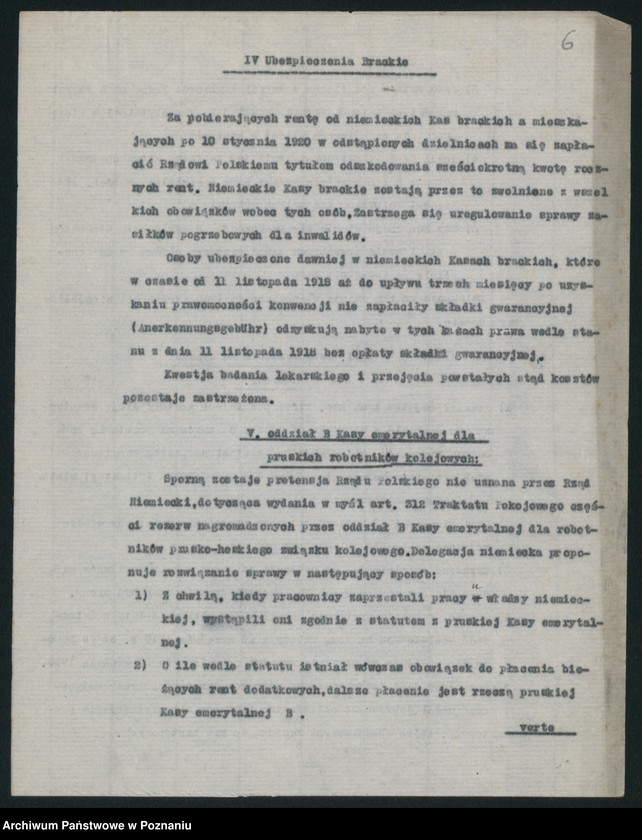 Obraz 8 z jednostki "[Wynik obrad polsko-niemieckich wynikających z 312 artykułu Traktatu Wersalskiego w sprawie ubezpieczeń społecznych]"