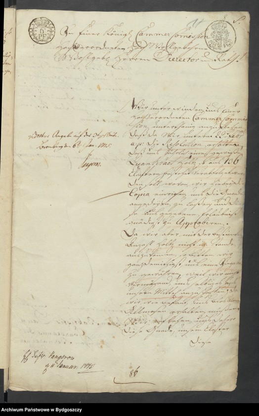 image.from.unit.number "Acta wegen des dem Bernardiner Closter zu Bromberg zu verabfolgenden freien Brennholzes"