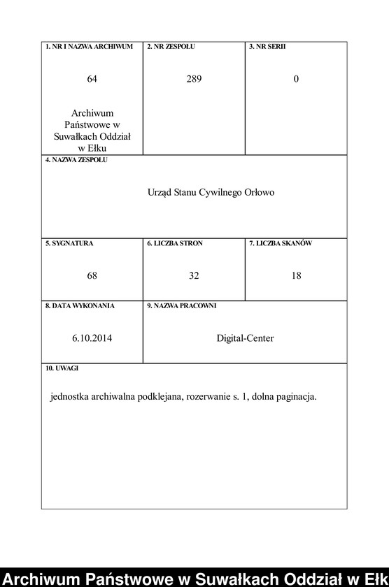 image.from.unit.number "Heiraths-Neben-Register des Preussischen Standes-Amtes Orlowen Kreis Lötzen"