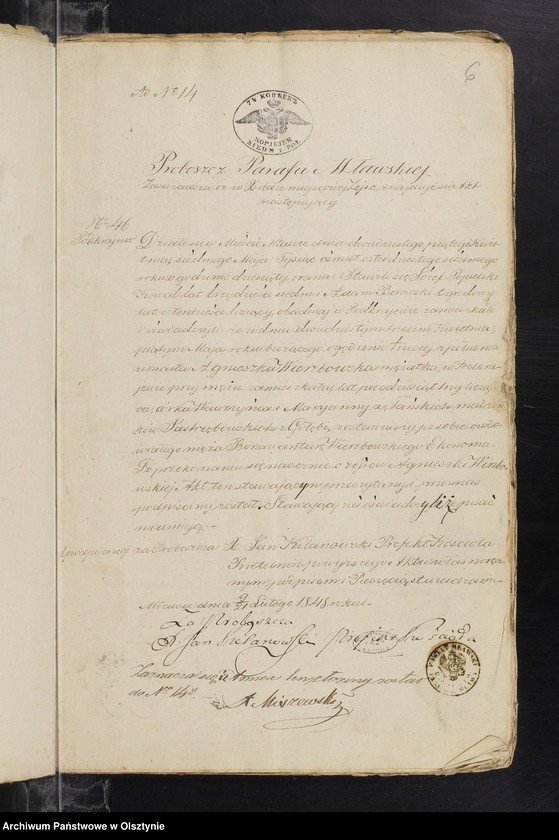image.from.unit.number "Annexa z Parafii Janowieck[i]ej z Roku 1848"
