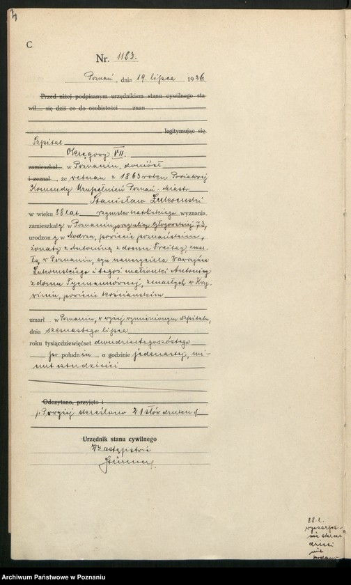 Obraz 6 z jednostki "Księga miejscowa zgonów tom III [Rejestr główny zgonów]"