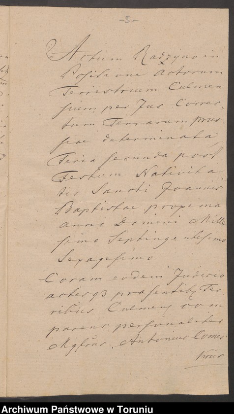 image.from.unit.number "Fundacja dla klasztoru benedyktynek w Grudziądzu na dobrach Lichtenfeld zapisana przez Antoniego Kruszyńskiego (1120 pruskiej monety) pokwitowania odbioru, spory"