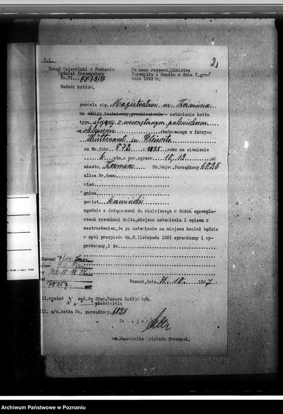 Obraz 6 z jednostki "Rzeźnia Miejska w Koźminie - Magistrat m. Koźmina nr woj. kotła 6025"