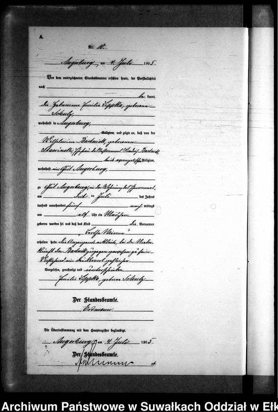 image.from.unit.number "Geburts-Neben-Register des Preussischen Standes-Amtes Kehlen Kreis Angerburg"