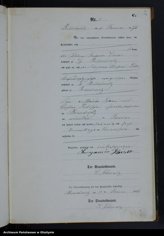 image.from.unit.number "Sterbe-Neben-Register Nr 1 - 71"