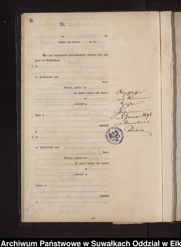 image.from.unit.number "Heiraths-Neben-Register des Preussischen Standes-Amtes Stasswinnen Kreis Lötzen"