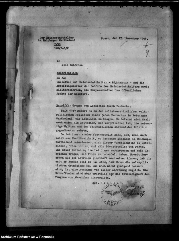 Obraz 13 z jednostki "Unterbringung der Behörden. Einrichtung der Dienststrafkammer. Förderrung des Baues von Baracken. Organisation des Gestapo."