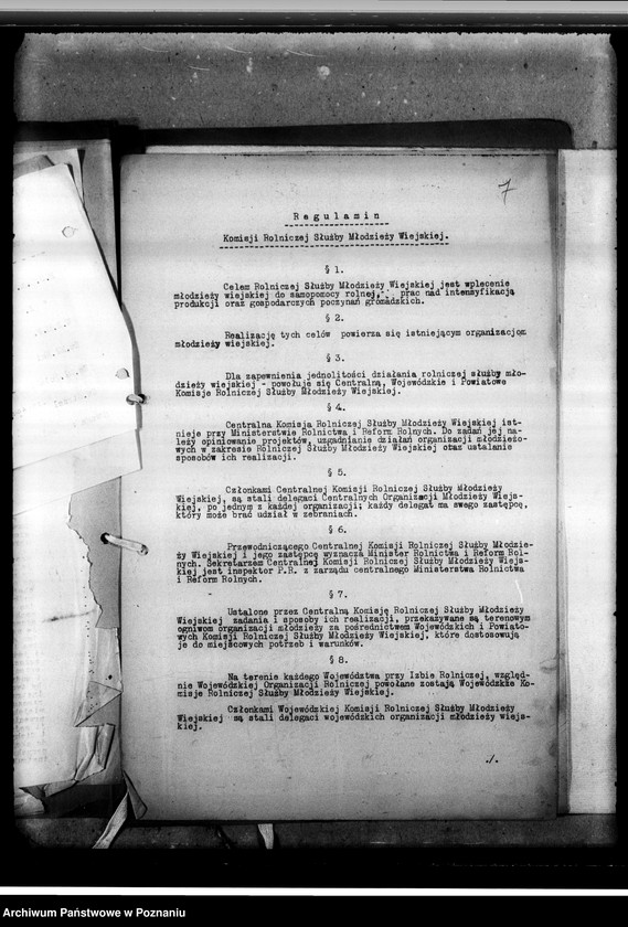 Obraz 11 z jednostki "Powiatowa Komisja Rolniczej Służby Młodzieży Wiejskiej - regulamin, protokoł zebrania"