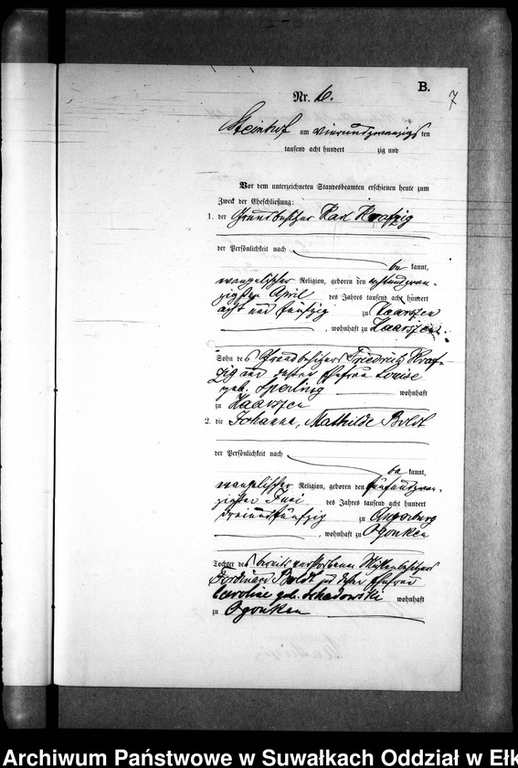 image.from.unit.number "Heiraths-Neben-Register des Preussischen Standes-Amtes Gr. Strengeln Kreis Angerburg"