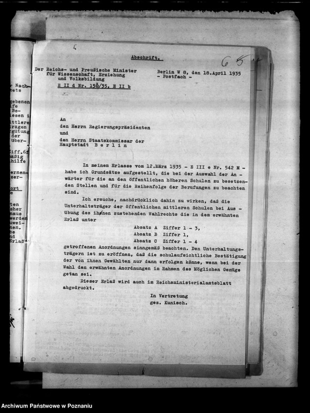 Obraz 10 z jednostki "Runderlasse betr. das mittlere Schulwesen"