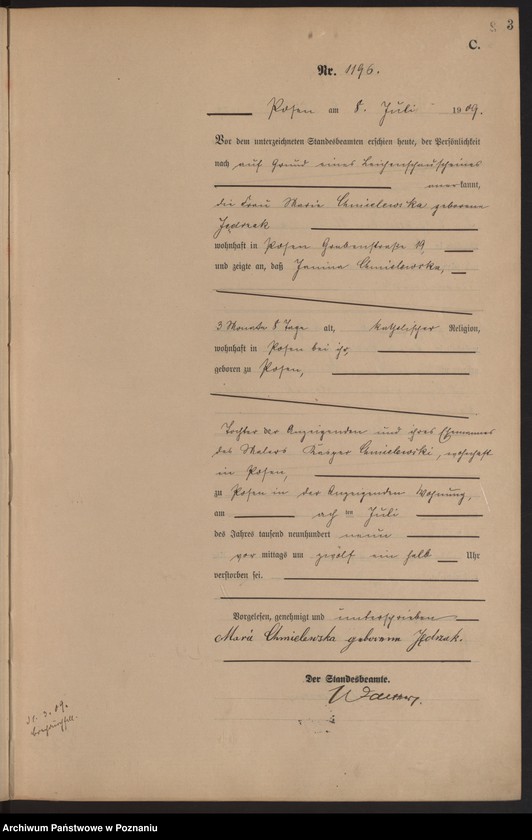 Obraz 5 z jednostki "Księga miejscowa zgonów tom III [Rejestr główny zgonów]"