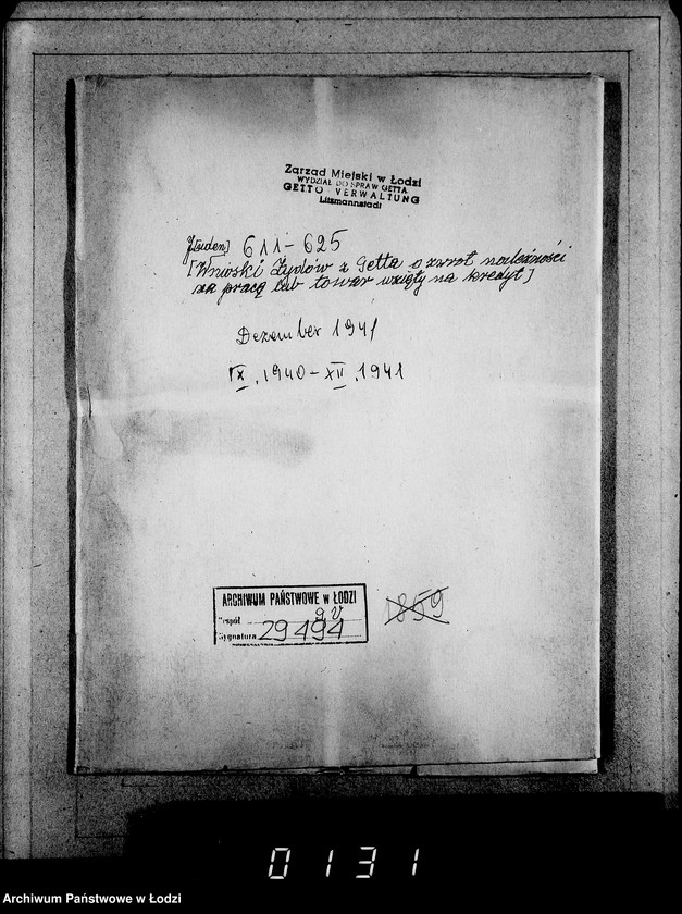 Obraz 4 z jednostki "J[uden] 611-625 [Wnioski Żydów z Getta o zwrot należności za pracę lub towar wzięty na kredyt]"