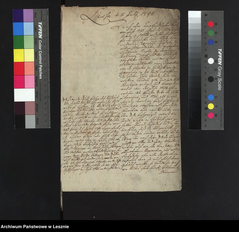 Obraz 4 z jednostki "[Akta manualia J. C. in Sachen der Stadt Lissa contra den Fürsten von Sułkowski wegen Abgaben]"