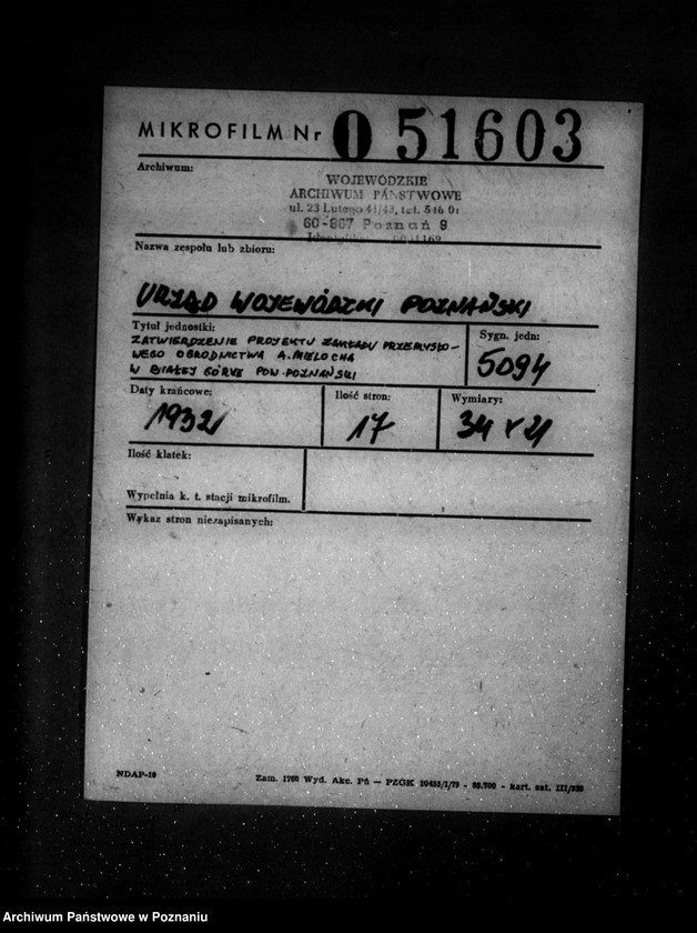 Obraz 2 z jednostki "Zatwierdzenie projektu zakładu przemysłowego ogrodnictwa A. Mielocha w Białej Górze powiat poznański"