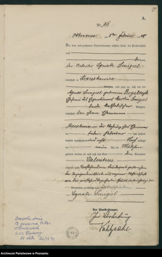 Obraz 18 z jednostki "Geburts-Haupt-Register"