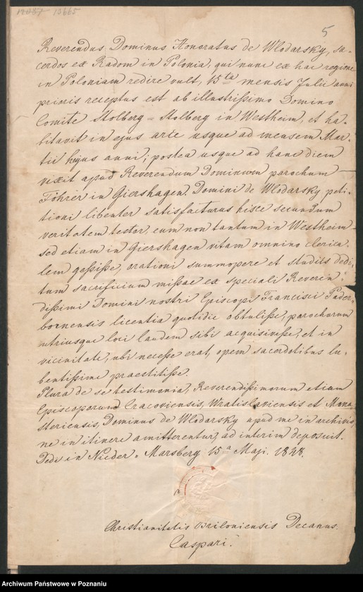 image.from.unit.number "A. betr. den polnischen Überläufer Honoratius von Włodarski"