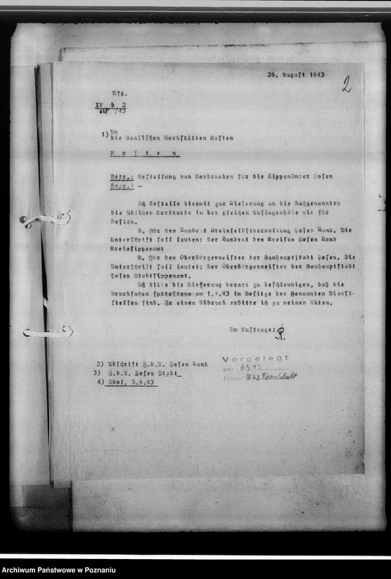 Obraz 7 z jednostki "[Korespondencja w sprawach organizacyjnych, uwagi powizytacyjne], Stadtsippenamt Posen [Poznań]"