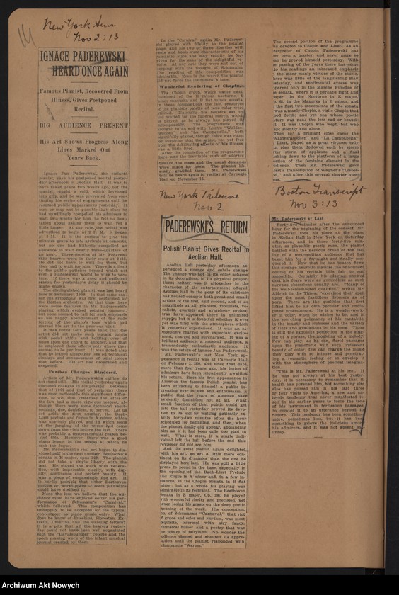 image.from.unit.number "Wycinki prasowe dotyczące tournée i koncertów w Stanach Zjednoczonych"