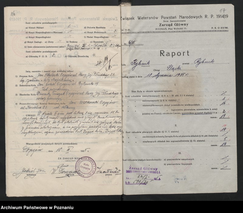 image.from.unit.number "Raporty ze stanu kół okręgu pomorskiego i śląskiego Związku Weteranów Powstań Narodowych Rzeczypospolitej Polski."