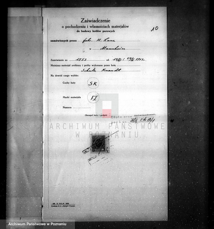 Obraz 14 z jednostki "Cukrownia w Opalenicy Spółka Akcyjna nr woj. kotła 6556"