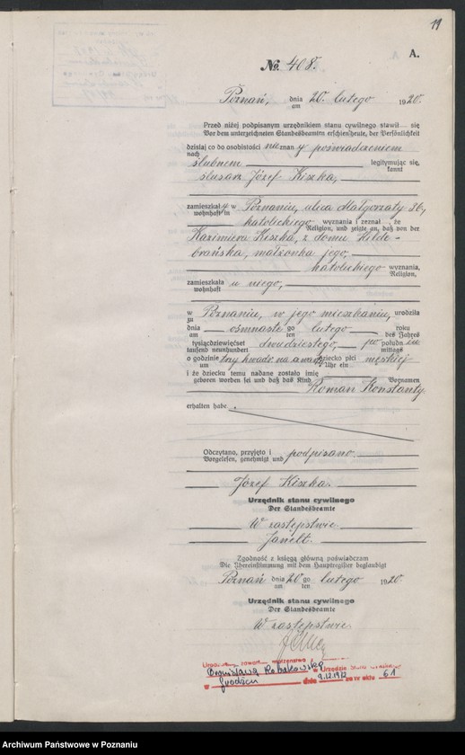 Obraz 13 z jednostki "Księga urodzeń odpis tom II [Rejestr poboczny urodzeń]"