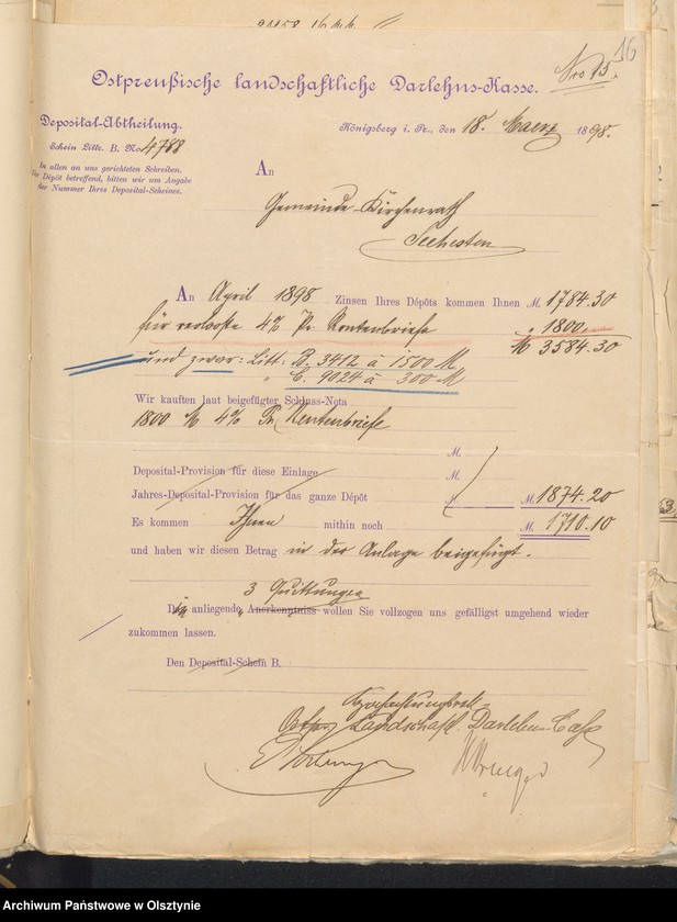 image.from.unit.number "Beläge zur Rechnung der Kirchenkasse Seehesten"