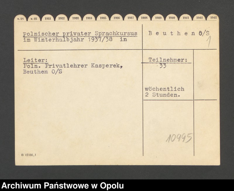 Obraz 3 z jednostki "Polnischer privater Sprachkurs im Winterhalbjahr 1937/38 in Beuthen"