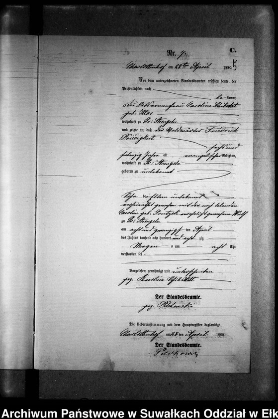 image.from.unit.number "Sterbe-Neben-Register des Preussischen Standes-Amtes Gr. Strengeln Kreis Angerburg"