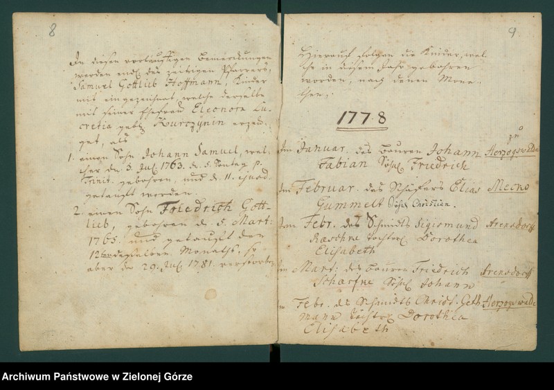 image.from.unit.number "Kirchen "Buch" von Herzogswalde, Meekow und Arensdorf worin die Jährlich Gebohrnen, Verstorbenen und Vertrauten dieser Parochie verzeichnet worden von 6 Juli 1778."
