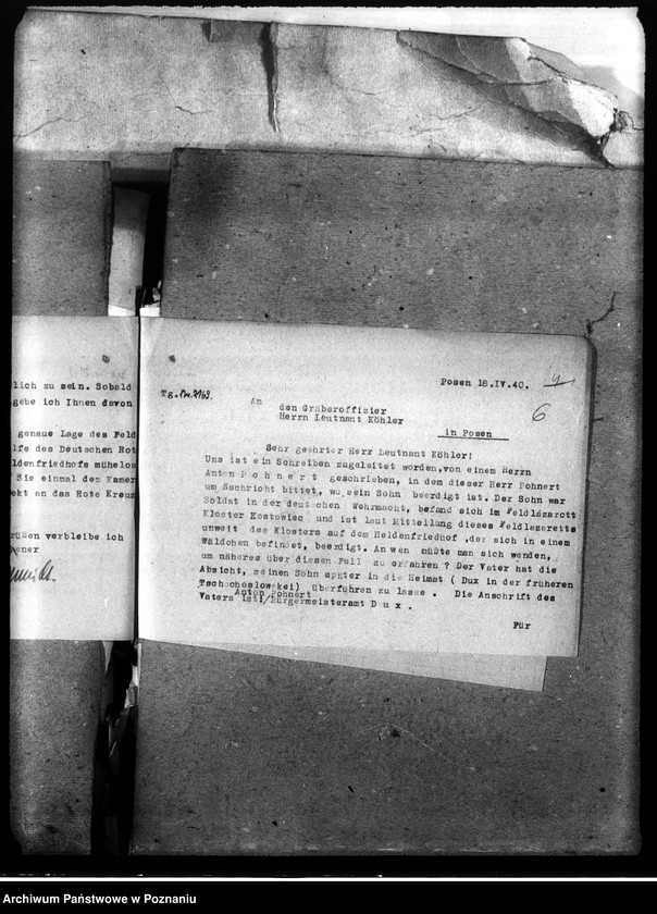 Obraz 10 z jednostki "Korespondencja w sprawie miejscowych Niemców, którzy zginęli w 1939 roku"