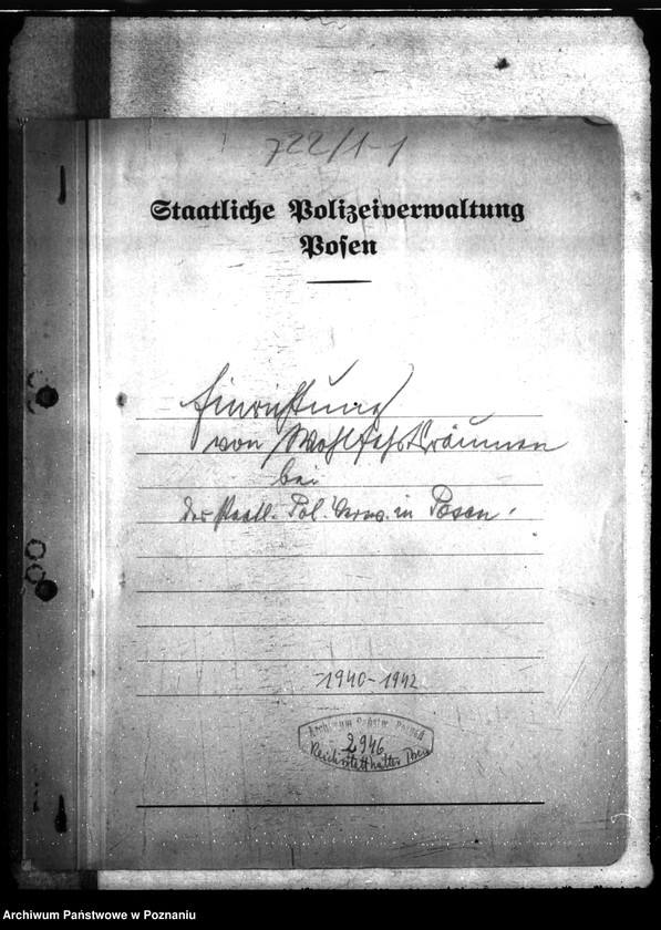 Obraz 4 z jednostki "Einrichtung von Wohlfahrtsräumen bei der staatlichen Polizeiverwaltung in Posen"